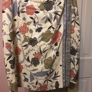 Faux Wrap Linen Skirt